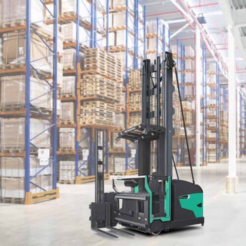 xe nang dien reach truck ngoi lai ba ben